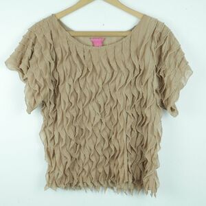 Vintage Petite Small Top Y2K Ruffle Boho Feminine Goblincore Sheer Fairy Grunge